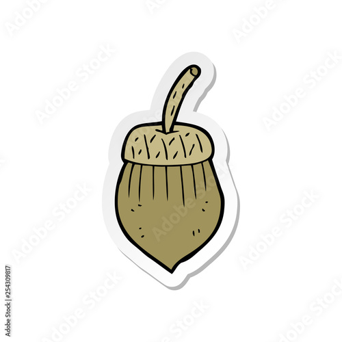sticker of a cartoon acorn
