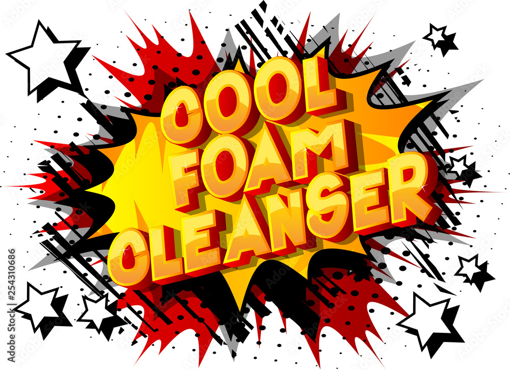 Cool Foam Cleanser - Vector illustrated comic book style phrase on abstract background.