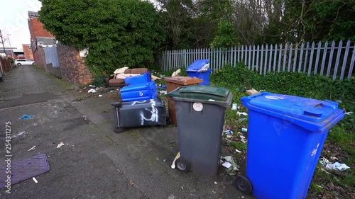 Waste after being fly tipped, rubbish dumping, hazardous waste, littering, Fly Tipping in Stoke on Trent one of Englands poorest areas
