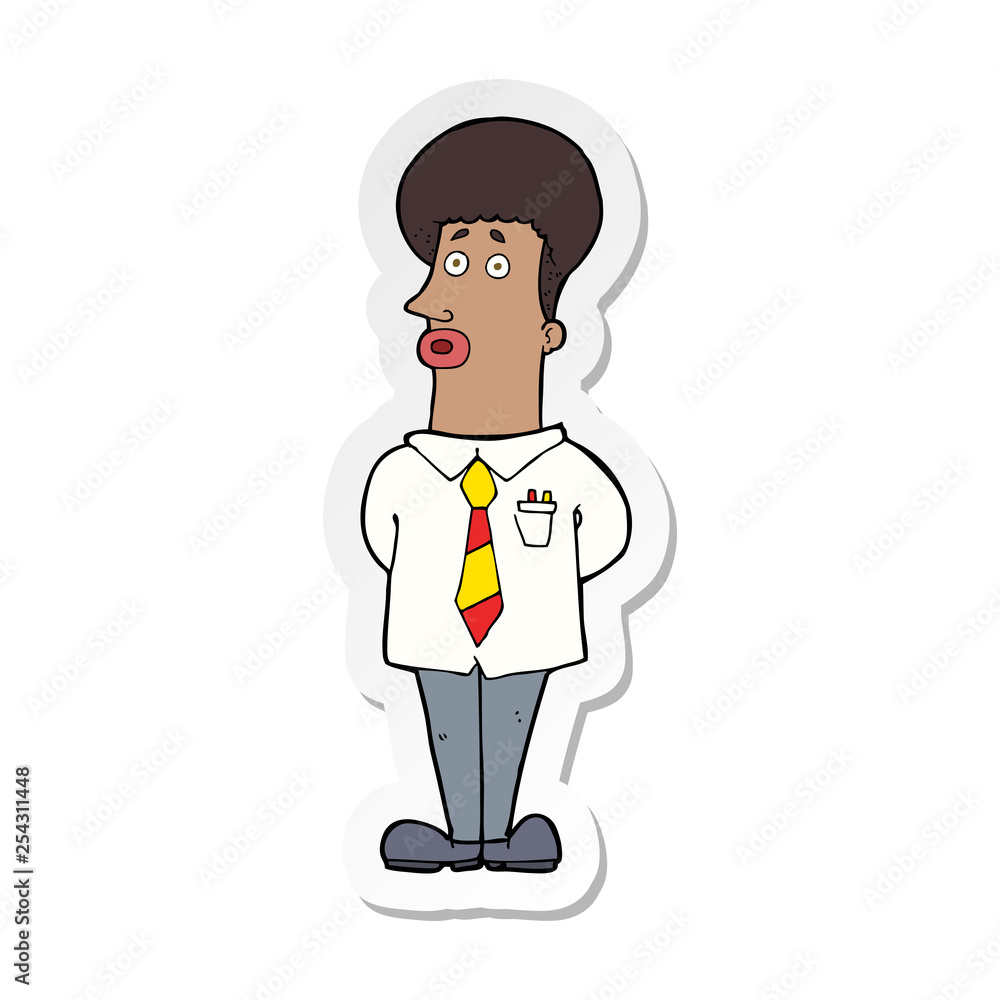 sticker of a cartoon businessman sticker of a cartoon businessman