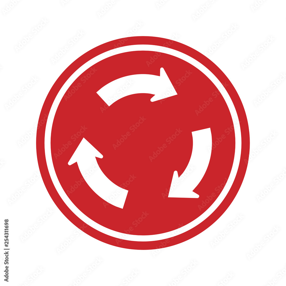 Roundabout sign, Crossroad road traffic . Vector design Roundabout sign, Crossroad road traffic . Vector design