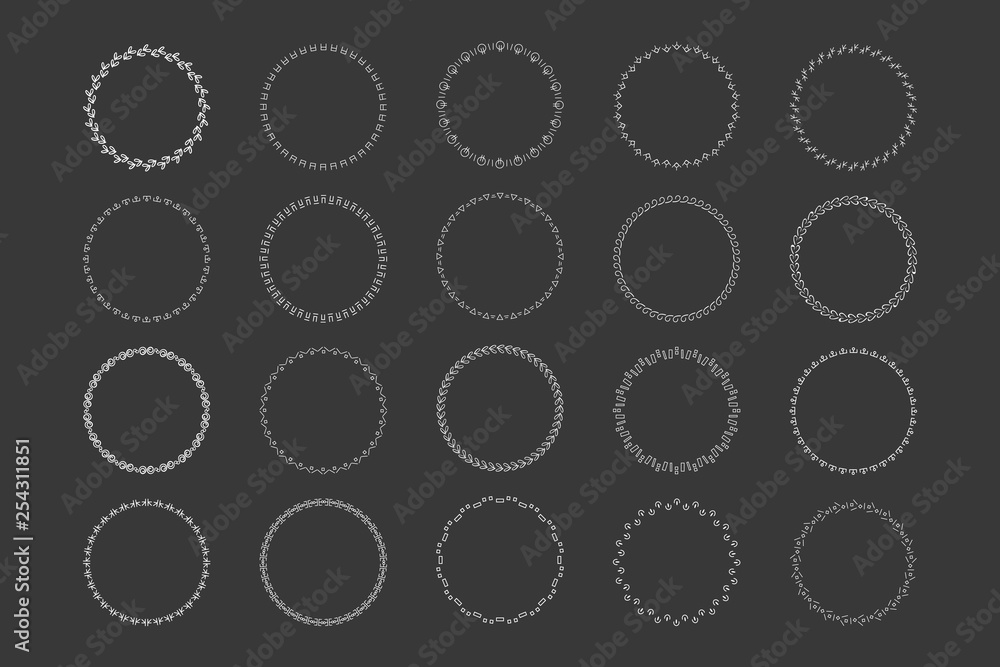 Big set of vector graphic circle frames for designBig set of vector graphic circle frames for design