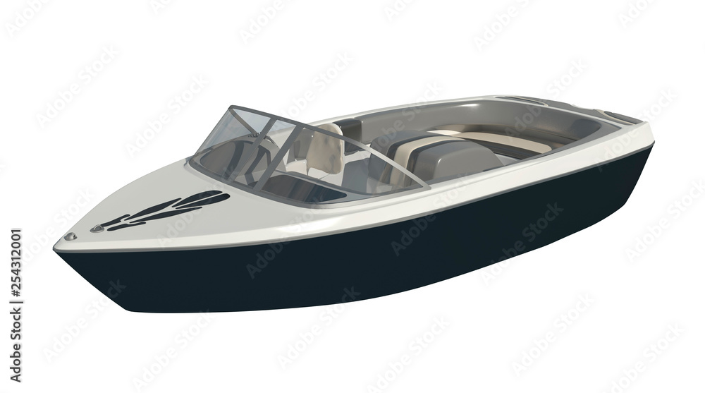 Powerboat Isolated on white background 3d illustration Powerboat Isolated on white background 3d illustration