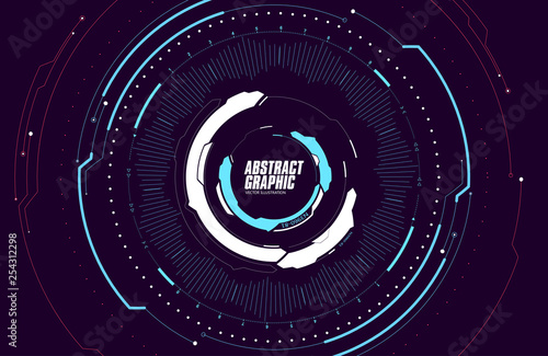 Abstract looped graphic, futuristic sense of technology, vector background.