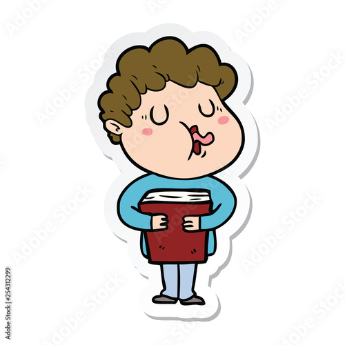 sticker of a cartoon man singing