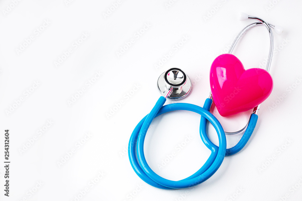 The Heart and stethoscope background close up image.. The Heart and stethoscope background close up image..