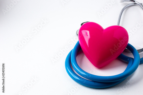 The Heart and stethoscope  background close up image.. © niphon