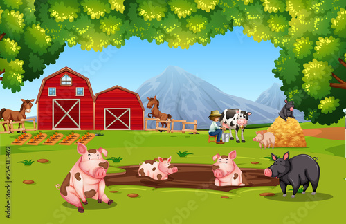 Farm animal at farmland
