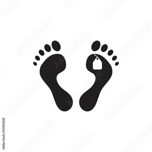 feet label dead body symbol vector