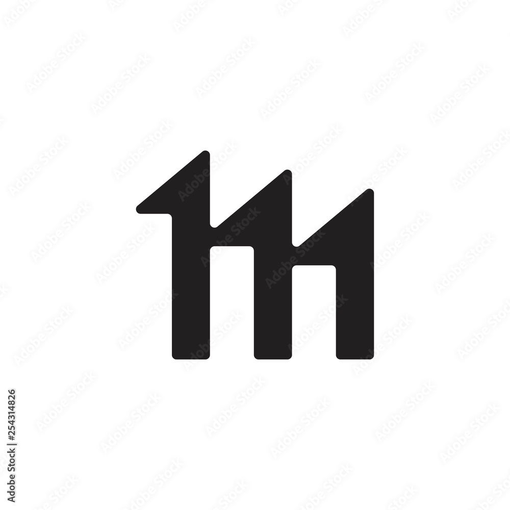 letter m simple geometric arrows up logo vector letter m simple geometric arrows up logo vector