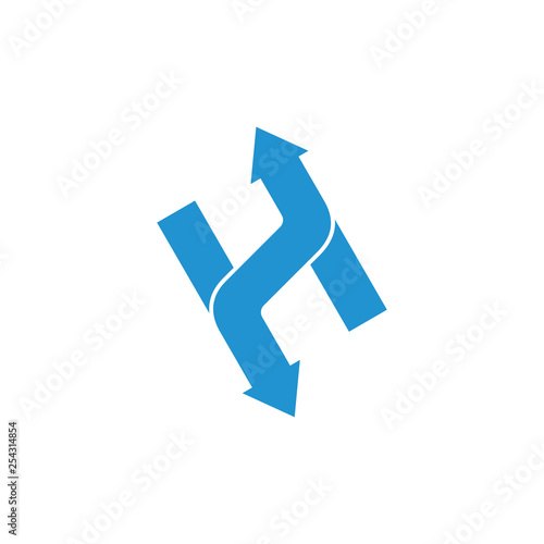 letter h two arrows geometric line logo