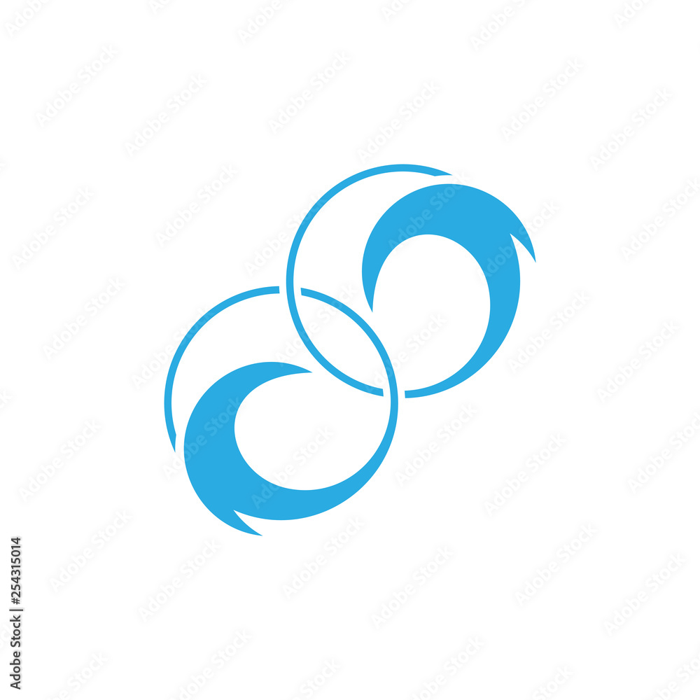 linked circle geometric waves circle logo vector linked circle geometric waves circle logo vector