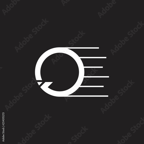 abstract letter o fast motion logo vector