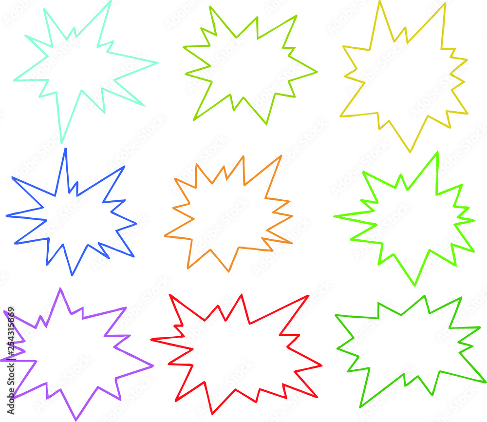Obraz premium Colorful Rough sketch of the exploding frame set