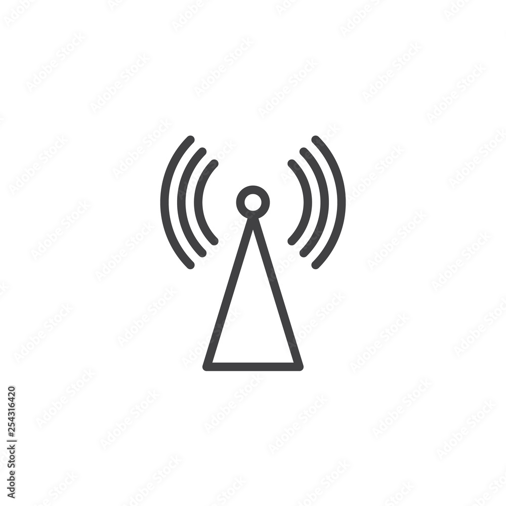 Wifi signal line icon. linear style sign for mobile concept and web design. Wireless internet antenna outline vector icon. Symbol, logo illustration. Pixel perfect vector graphics Wifi signal line icon. linear style sign for mobile concept and web design. Wireless internet antenna outline vector icon. Symbol, logo illustration. Pixel perfect vector graphics
