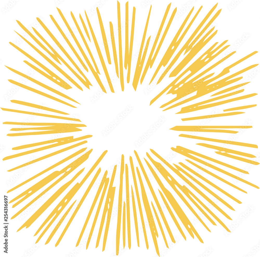 Yellow Rough sketch of dazzling light Yellow Rough sketch of dazzling light