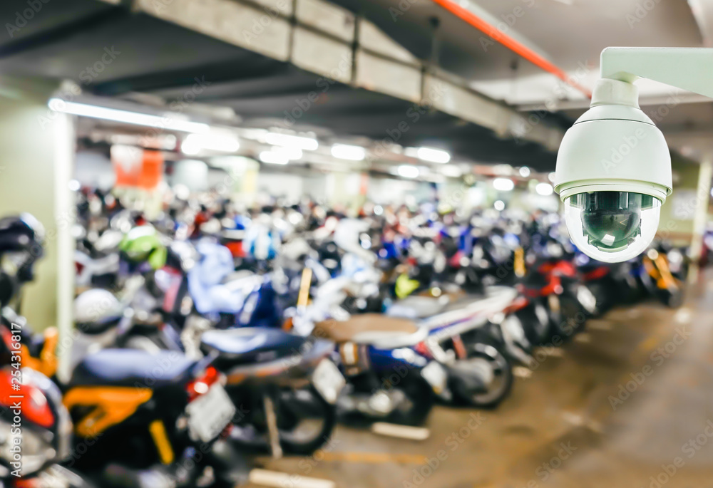 custom made wallpaper toronto digitalSecurity camera installed on blur car park, indoor use, of cctv to record and property protection