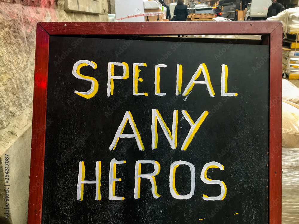 Fototapeta premium Sandwich Board Sign outside a New York Deli