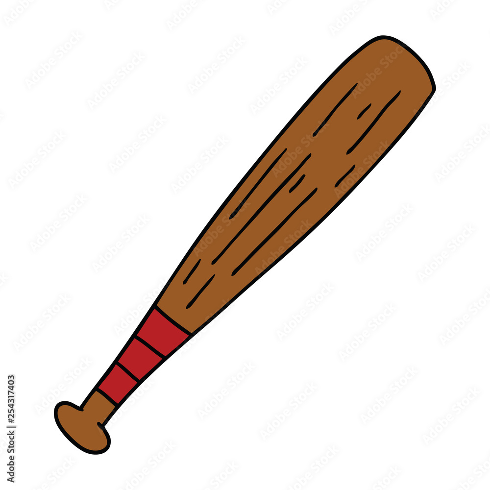 cartoon doodle of a baseball bat Stock Vector Adobe Stock