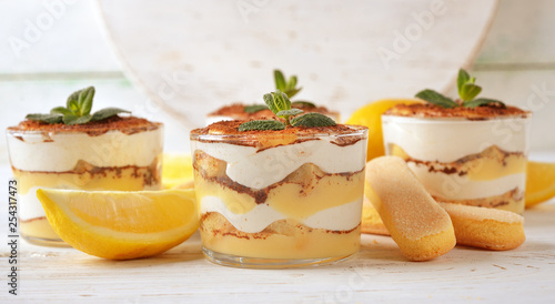 Lemon tiramisu dessert