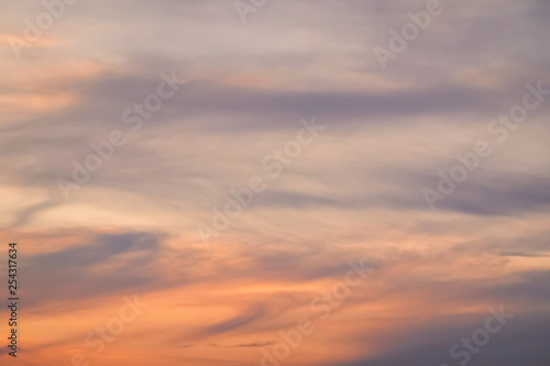 Beautiful stormy natural sunset sunrise sky. Cloudy abstract background, Sun Over Skyline, Horizon. Warm Colours.