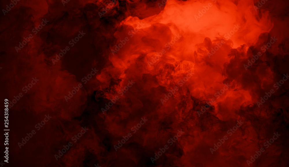 Rolling billows of smoke mist clouds from dry ice across bottom light . Fog on the floor isolated background texture.