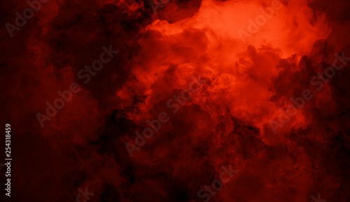 Rolling billows of smoke mist clouds from dry ice across bottom light . Fog on the floor isolated background texture.