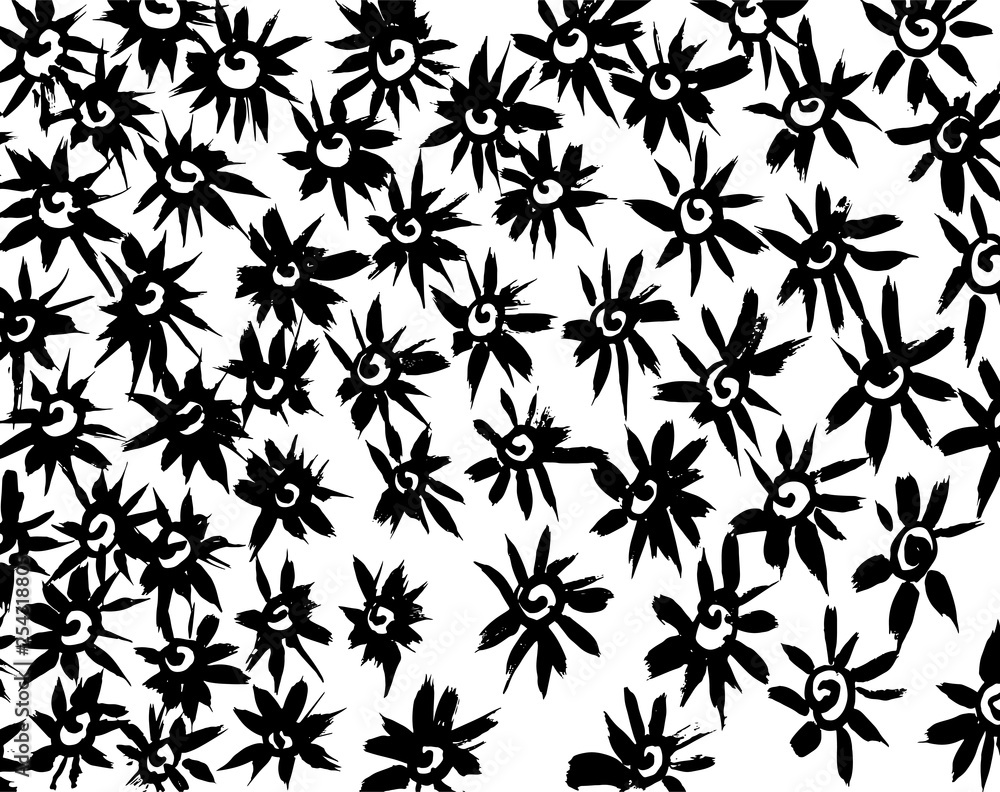 Brush grunge pattern. White and black vector.