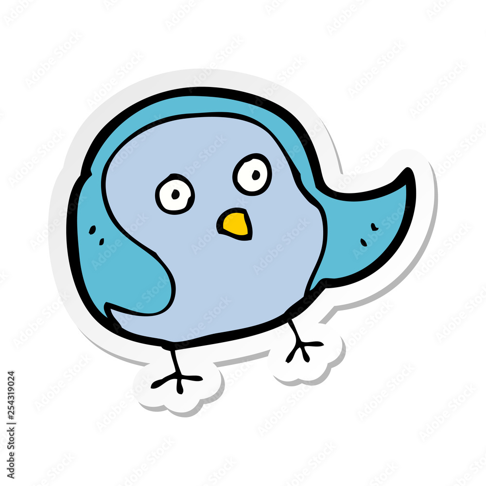 sticker of a cartoon bird sticker of a cartoon bird