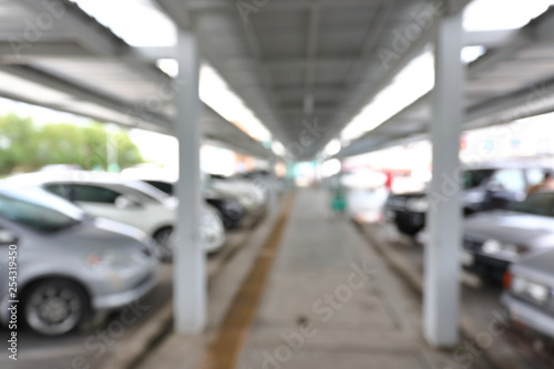 Fototapeta Naklejka Na Ścianę i Meble -  outdoor car parking lot with paving walkway