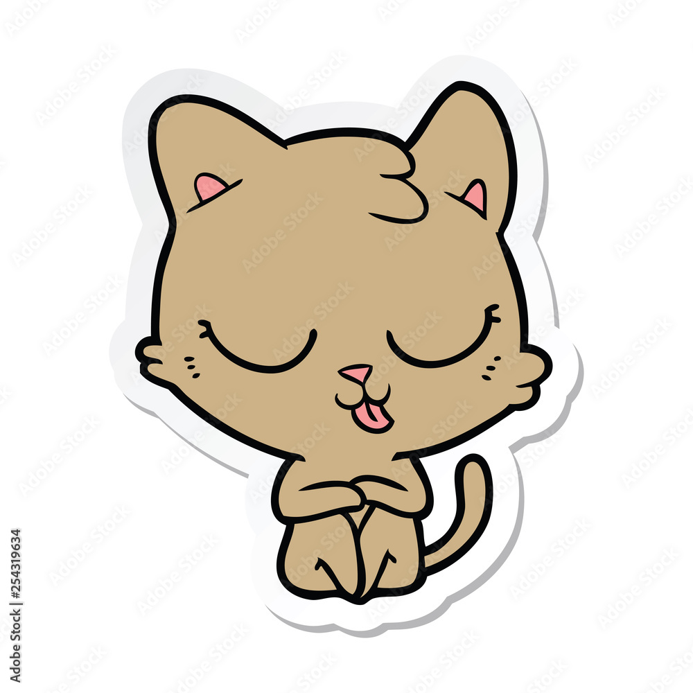 sticker of a cartoon cat sticker of a cartoon cat