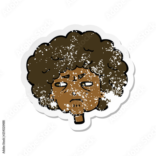 retro distressed sticker of a cartoon bitter old woman