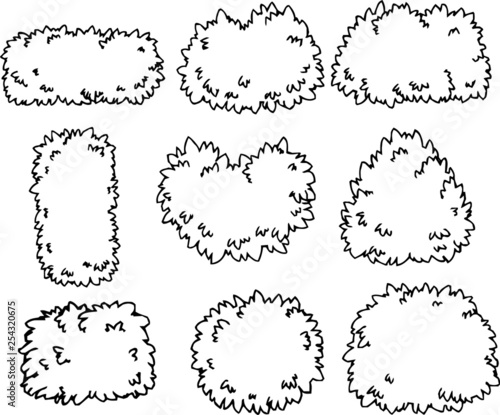 Monochrome Rough sketch of grassy set
