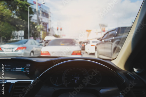 drive car, traffic jam in the city © sutichak