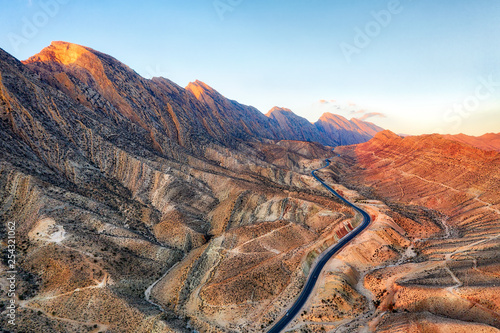 Road through the Zagros Mountains in South Iran taken in January 2019 taken in hdr photo