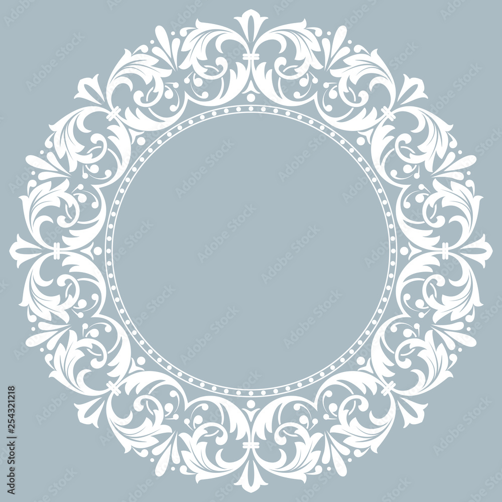 Decorative frame Elegant vector element for design in Eastern style, place for text. Floral blue border. Lace illustration for invitations and greeting cards Decorative frame Elegant vector element for design in Eastern style, place for text. Floral blue border. Lace illustration for invitations and greeting cards