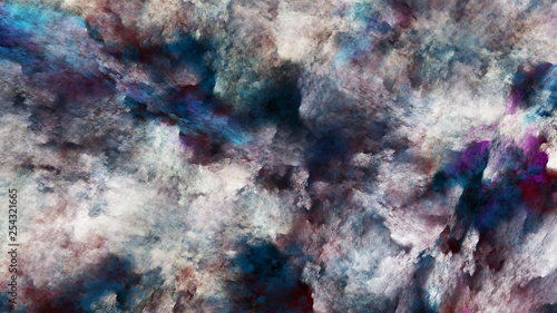 Abstract blue and brown fantastic clouds. Colorful fractal background. Digital art. 3d rendering.