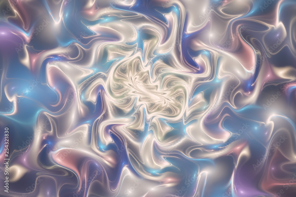 Abstract glossy blue and beige swirl. Fantastic wavy texture. Digital fractal art. 3d rendering. Abstract glossy blue and beige swirl. Fantastic wavy texture. Digital fractal art. 3d rendering.