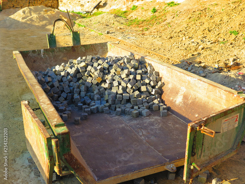 Road material awaiting use in Andalusian village