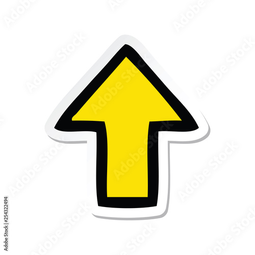 sticker of a cute cartoon directional arrow