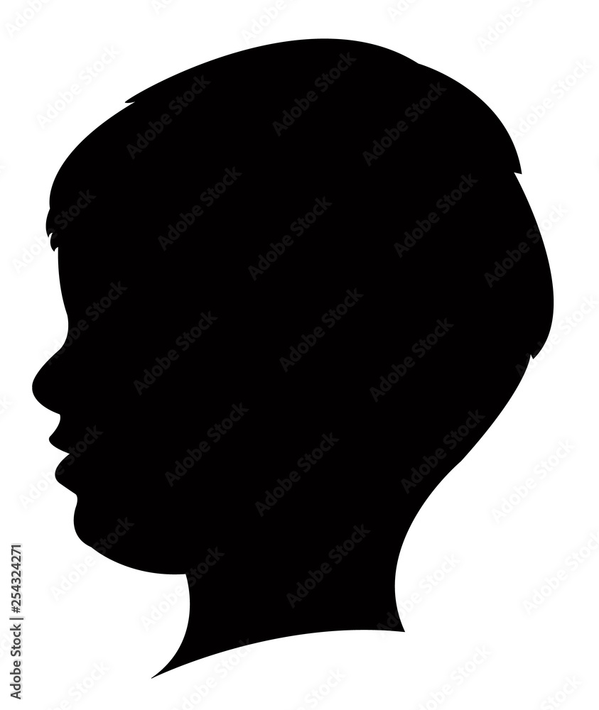 a boy head silhouette vector