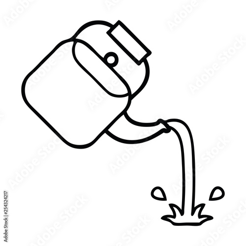 line drawing cartoon pouring kettle