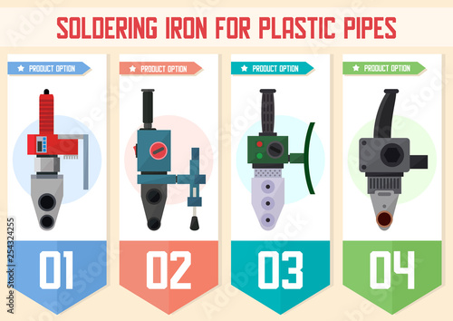 Plastic Pipe Soldering Machines Vector Web Banner