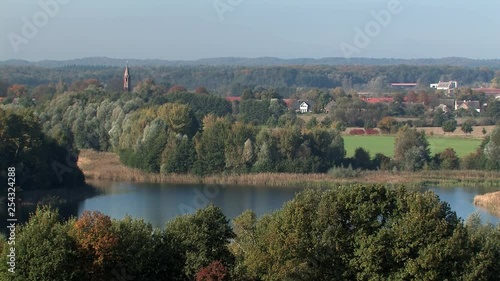 Lake and village at Biosphärenreservat Schorfheide-Chorin, Germany. photo