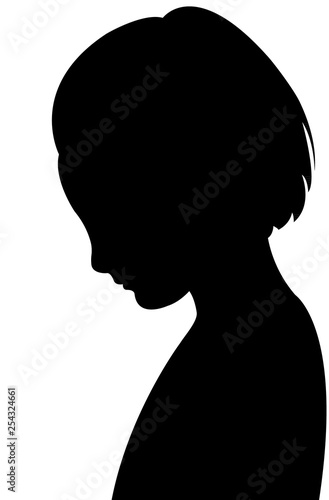 a girl head silhouette vector © turkishblue