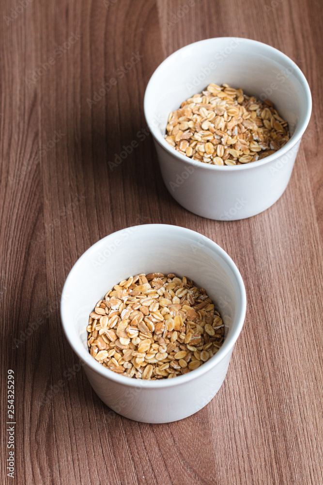 Granola is prepared for a breakfast Granola is prepared for a breakfast