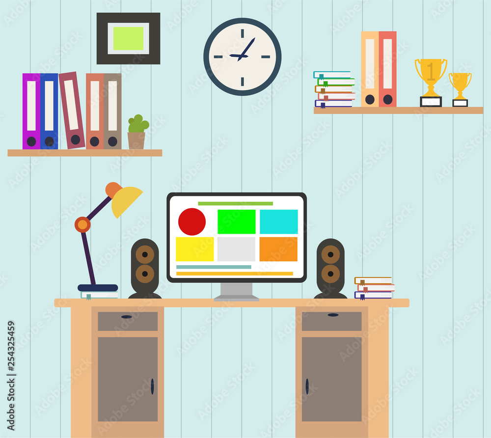 office flat design concept office flat design concept