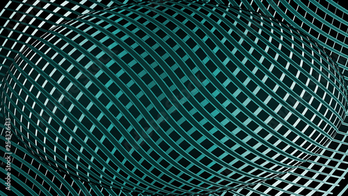 Abstract ellipse background. Intertwined turquoise lines texture