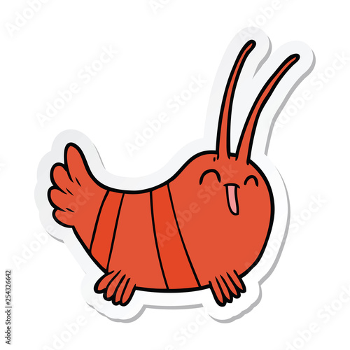 sticker of a cartoon crayfish