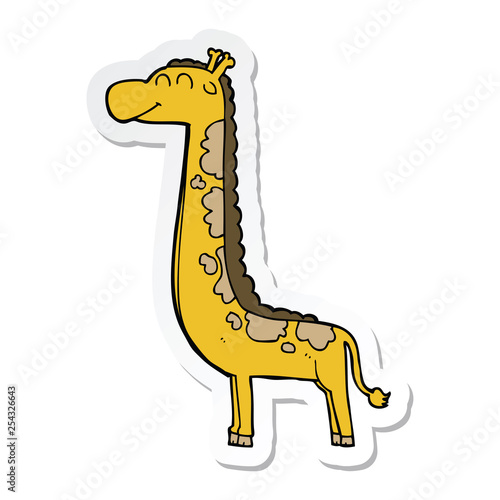 sticker of a cartoon giraffe